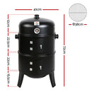 3-in-1 Charcoal BBQ Smoker - Black