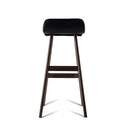 Set of 2 PU Leather and Wood Bar Stool - Black