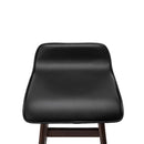 Set of 2 PU Leather and Wood Bar Stool - Black