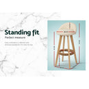 Set of 2 PU Leather Bar Stools - Beige