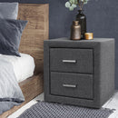Fabric Bedside Table - Grey