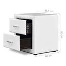 PVC Leather Bedside Table - White