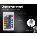 LED Bed Frame Queen Size Gas Lift Base With Storage White Leather