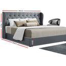 King Size Gas Lift Bed Frame Base With Storage Mattress Grey Fabric Wooden