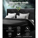 LISA Queen Size Gas Lift Bed Frame Base With Storage Mattress Black Leather