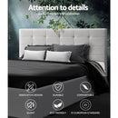 LISA Queen Size Gas Lift Bed Frame Base With Storage Mattress White Leather