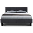 Bed Frame Double Size Base Mattress Platform Fabric Wooden Charcoal NEO