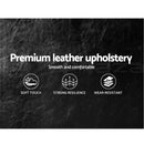 King Size Bed Frame Base Mattress Platform Leather Wooden Black NEO