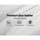 Bed Frame King Single Full Size Base Mattress Platform Leather Wooden White NEO