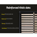 Bed Frame Queen Size Base Mattress Platform Full Fabric Wooden Charcoal NEO