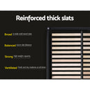 TOKI King Size Storage Gas Lift Bed Frame without Headboard Fabric Charcoal