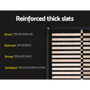 King Size Bed Frame Base Mattress Platform Fabric Wooden Grey VANKE