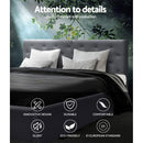 Queen Size Gas Lift Bed Frame Base With Storage Mattress Grey Fabric VILA