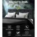 WARE Double Full Size Gas Lift Bed Frame Base With Storage Mattress Charcoal Fabric