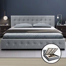 ROCA King Size Gas Lift Bed Frame Base With Storage Mattress Grey Fabric