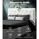 TIYO Double Full Size Gas Lift Bed Frame Base With Storage Mattress White Leather