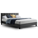 ANNA Bed Frame Queen Size Mattress Base Platform Fabric Wooden Charcoal