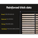 ANNA Bed Frame Queen Size Mattress Base Platform Fabric Wooden Charcoal