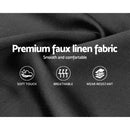 ANNA Bed Frame Queen Size Mattress Base Platform Fabric Wooden Charcoal