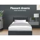 Bed Frame Single Size Base Mattress Platform Fabric Wooden Charcoal TINO