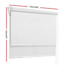 Roller Blinds Blockout Blackout Curtains Window Double Dual Shades 1.2X2.1M WHWH