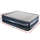 Queen Air Bed Inflatable Mattress Sleeping Mat Battery Built-in Pump