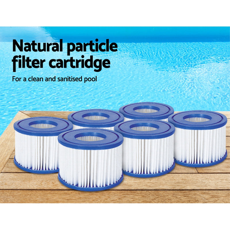 6X Filter Cartridge For Lay-Z-Spa Lay Z Spa Pool Cartridge Filter