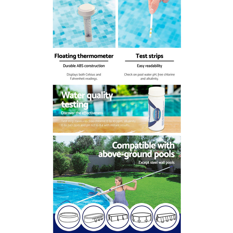 Swimming Pool Cleaner Set Vacuum Maintenance Kit/Floater/Thermometer