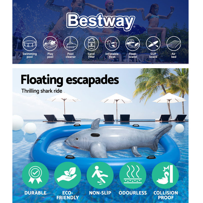 3.1m Inflatable Pool Floating Raft Bull Riding Toy Raft Float Play Pool