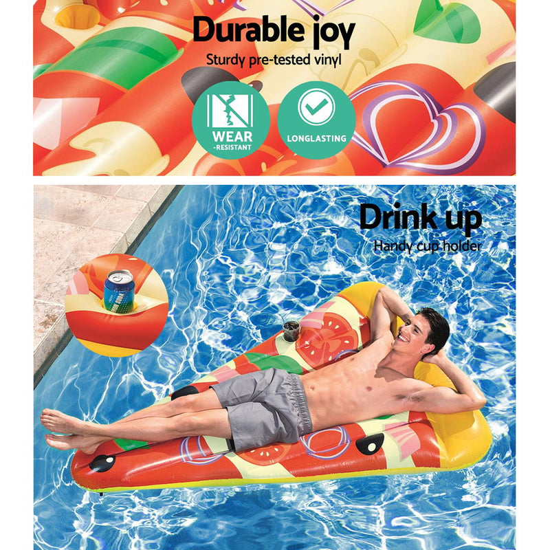 Inflatable Swimming Pool Pizza Slice Water Float Raft Lounge Toy Bed