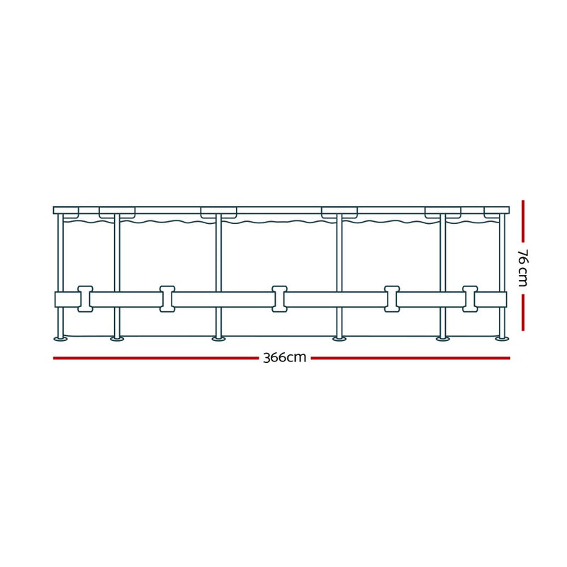 Swimming Pool Above Ground Pools Filter Pump 3.66M Power Steel Frame
