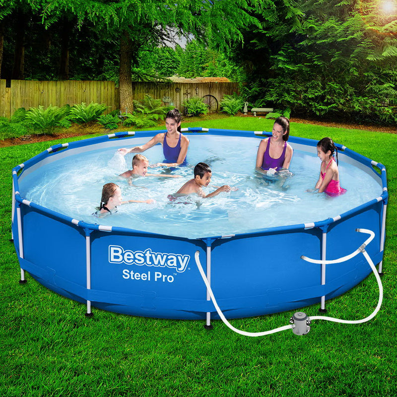 Swimming Pool Above Ground Pools Filter Pump 3.66M Power Steel Frame