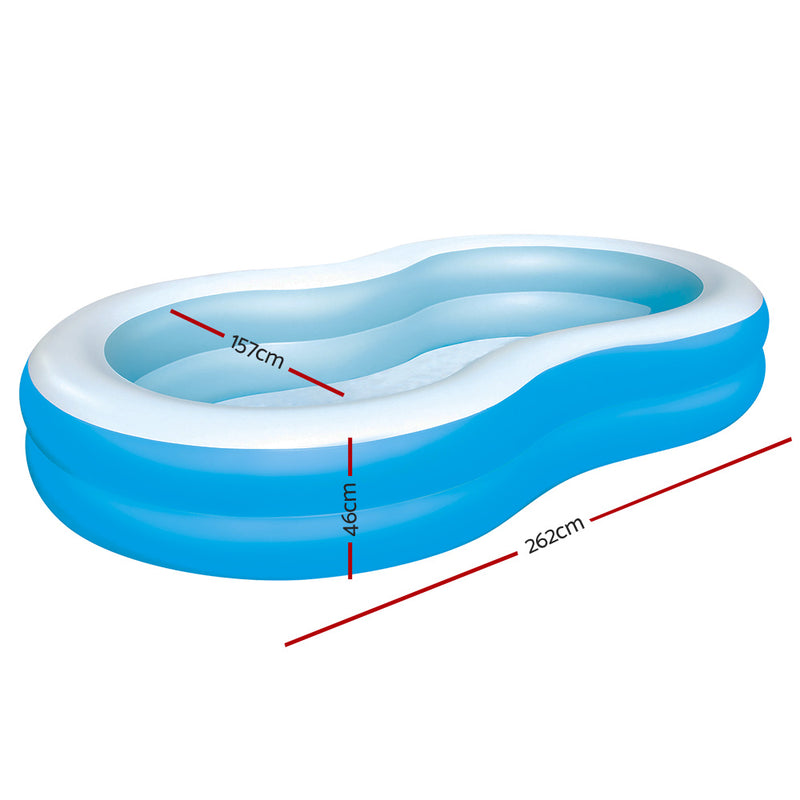 Inflatable Kids Pool Swimming Pool Family Pools 2.62m x 1.57m x 46cm