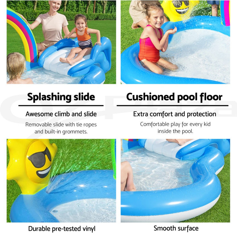 Swimming Pool Rainbow Slide Play Above Ground Kids Inflatable Pools