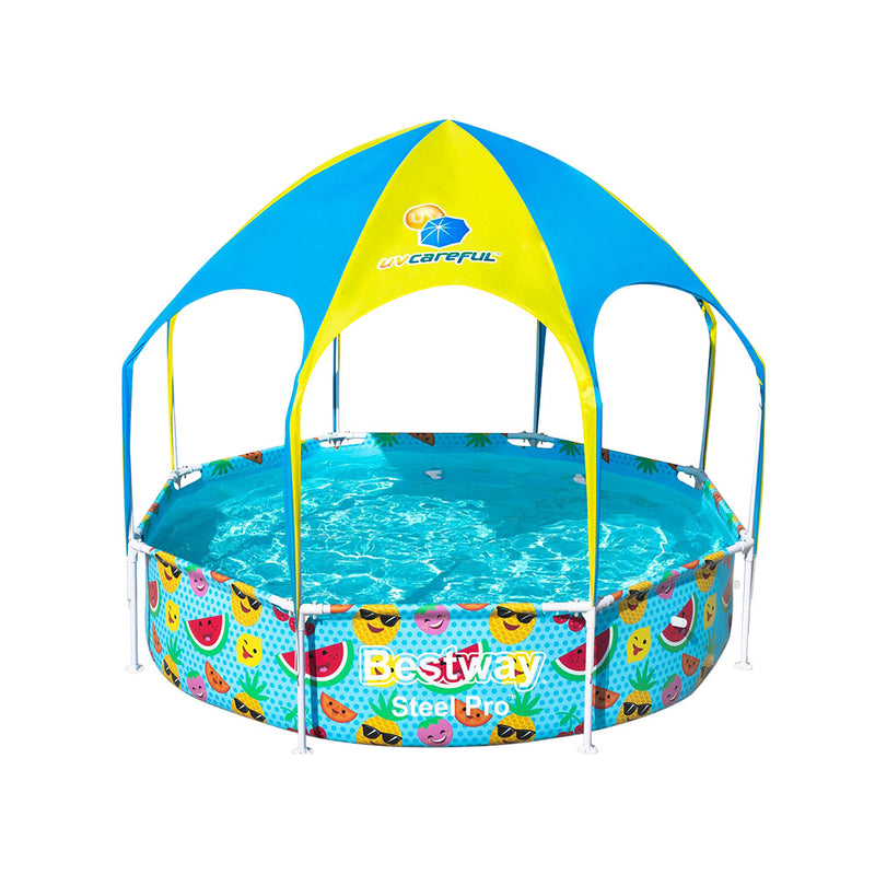 Above Ground Swimming Pool with Mist Shade