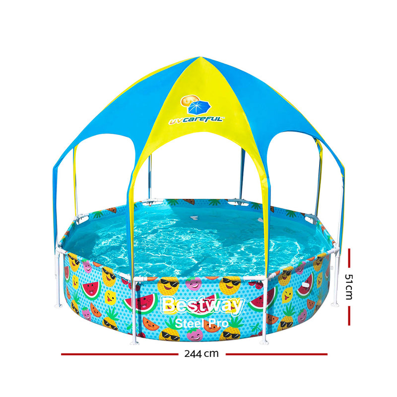 Above Ground Swimming Pool with Mist Shade