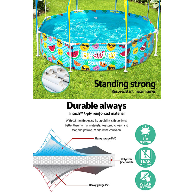Above Ground Swimming Pool with Mist Shade