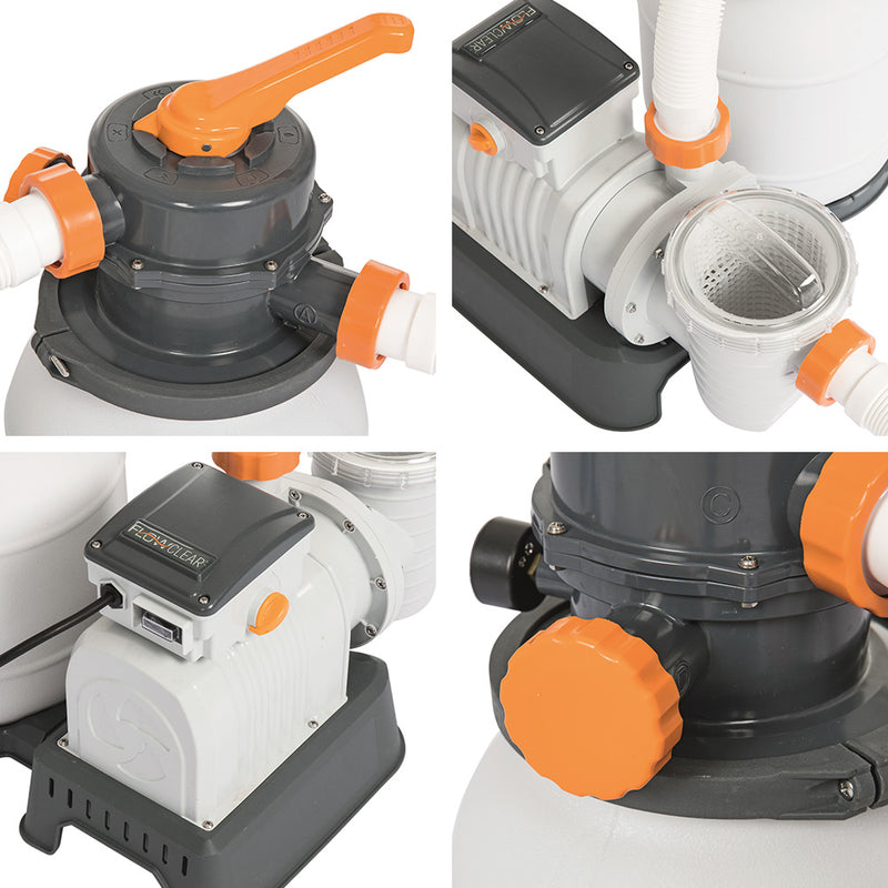 1500GPH Flowclear™ Sand Filter Swimming Above Ground Pool Cleaning Pump