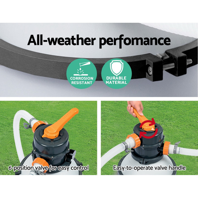 530GPH Flowclear™ Sand Filter Swimming Above Ground Pool Cleaning Pump