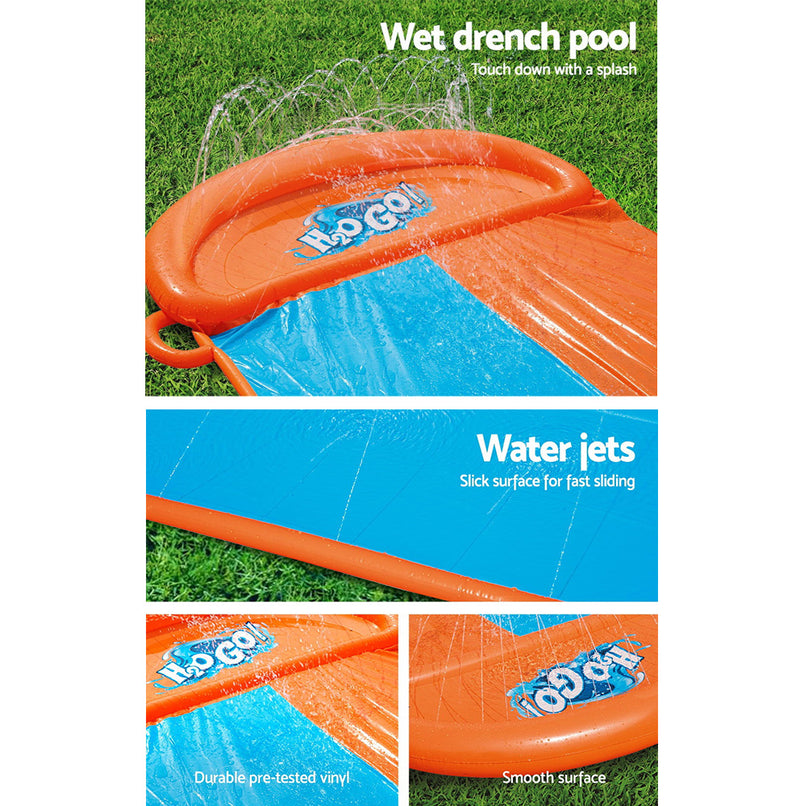 Inflatable Water Slip Slide Double Kids Splash Toy Outdoor Play 4.88M