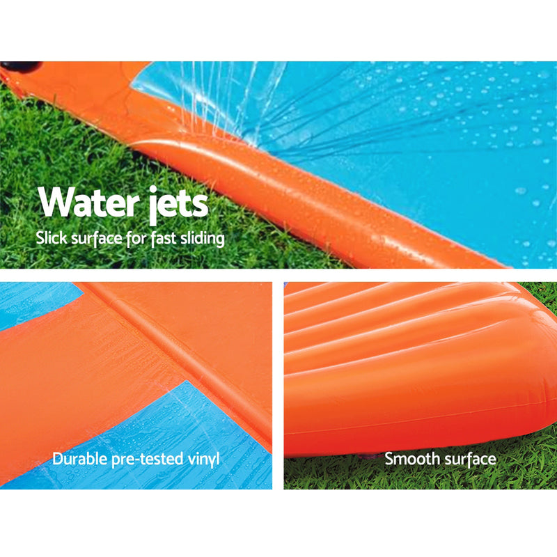 Triple Water Slip And Slide Kids Inflatable Splash Toy Outdoor 5.49M