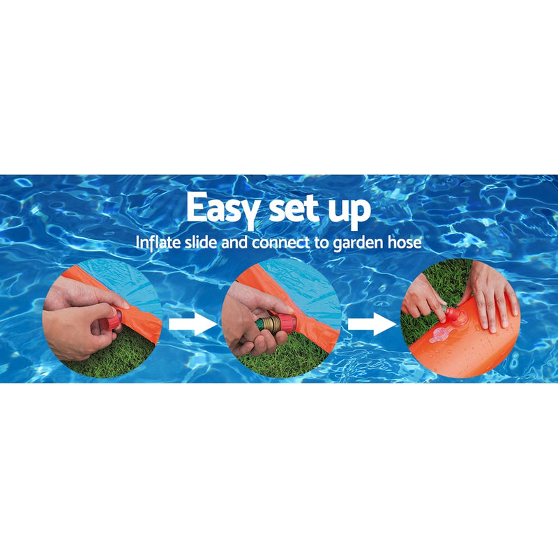 Triple Water Slip And Slide Kids Inflatable Splash Toy Outdoor 5.49M