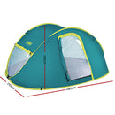 Family Camping Tent Pop Up 4 Person Canvas Hiking Outdoor Beach Tent