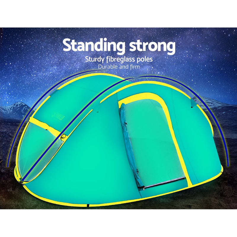 Family Camping Tent Pop Up 4 Person Canvas Hiking Outdoor Beach Tent