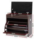 12 Pairs Shoe Cabinet Organiser Wooden Storage Bench Stool