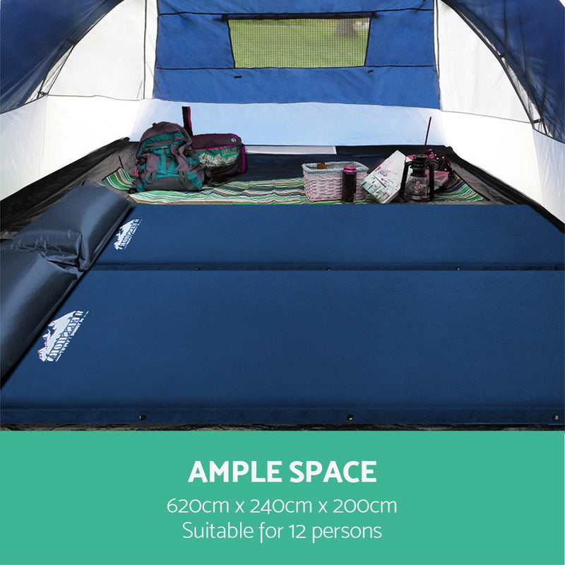 Weisshorn Family Camping Tent 12 Person Hiking Beach Tents Canvas (3 Rooms)