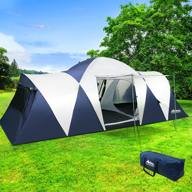 Weisshorn Family Camping Tent 12 Person Hiking Beach Tents Canvas (3 Rooms)