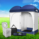 Weisshorn 20L Outdoor Double Toilet Camping Shower Tent Pop Up Change Room