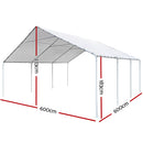 Carports 6m x6m Carport Kits Gazebo Canopy Tent Cover Metal Garden Shed White