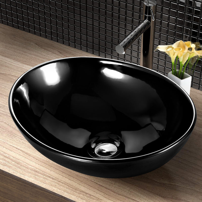 Ceramic Oval Sink Bowl - Black